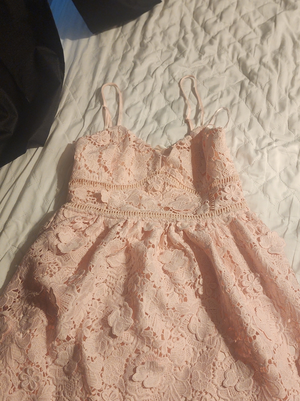 Altar'd State Blush Pink Lace Appliqué Mini Dress - Picture 7 of 7